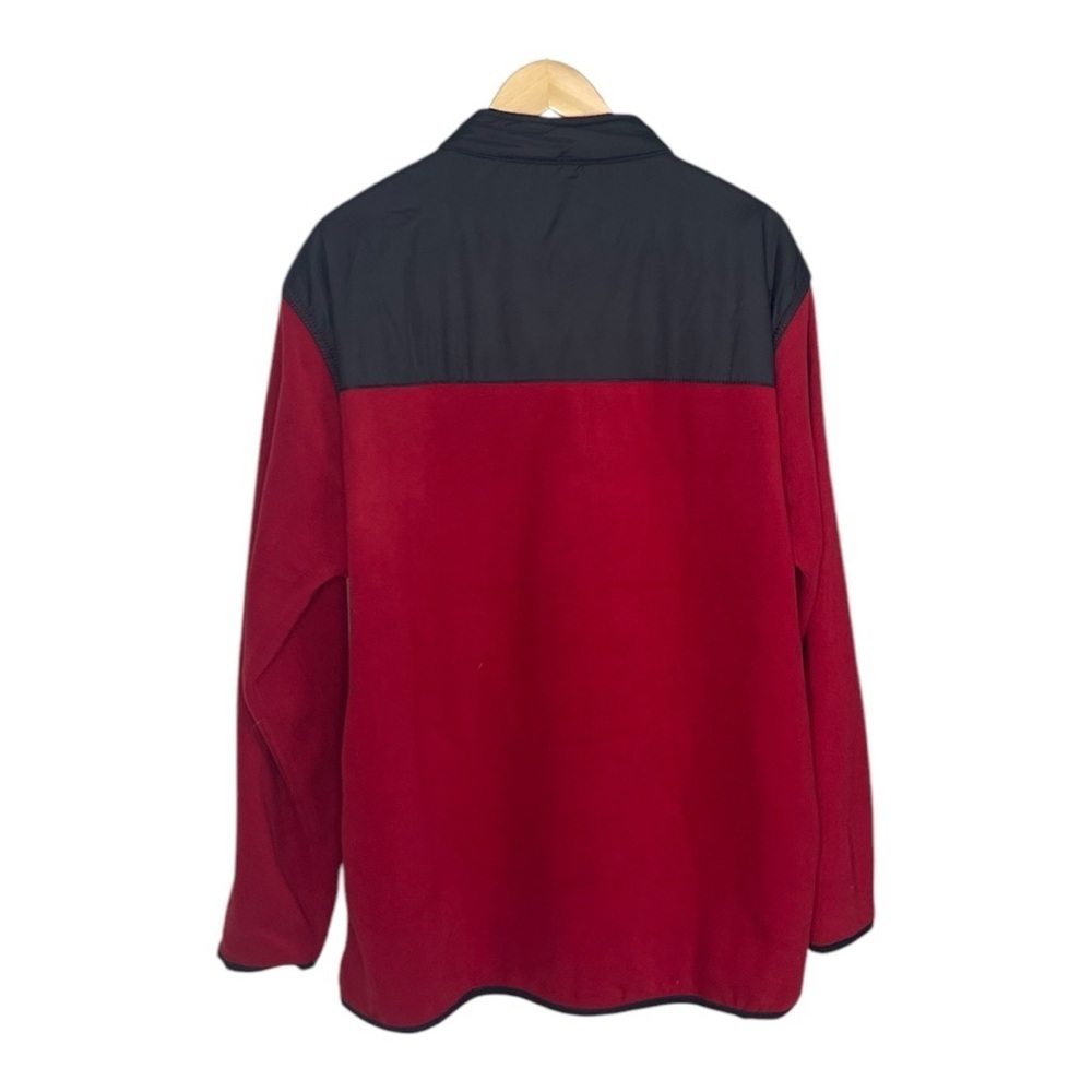 Eddie Bauer Workwear Men's  1/4 Zip Red and Black fleece Top XL - Picture 3 of 7